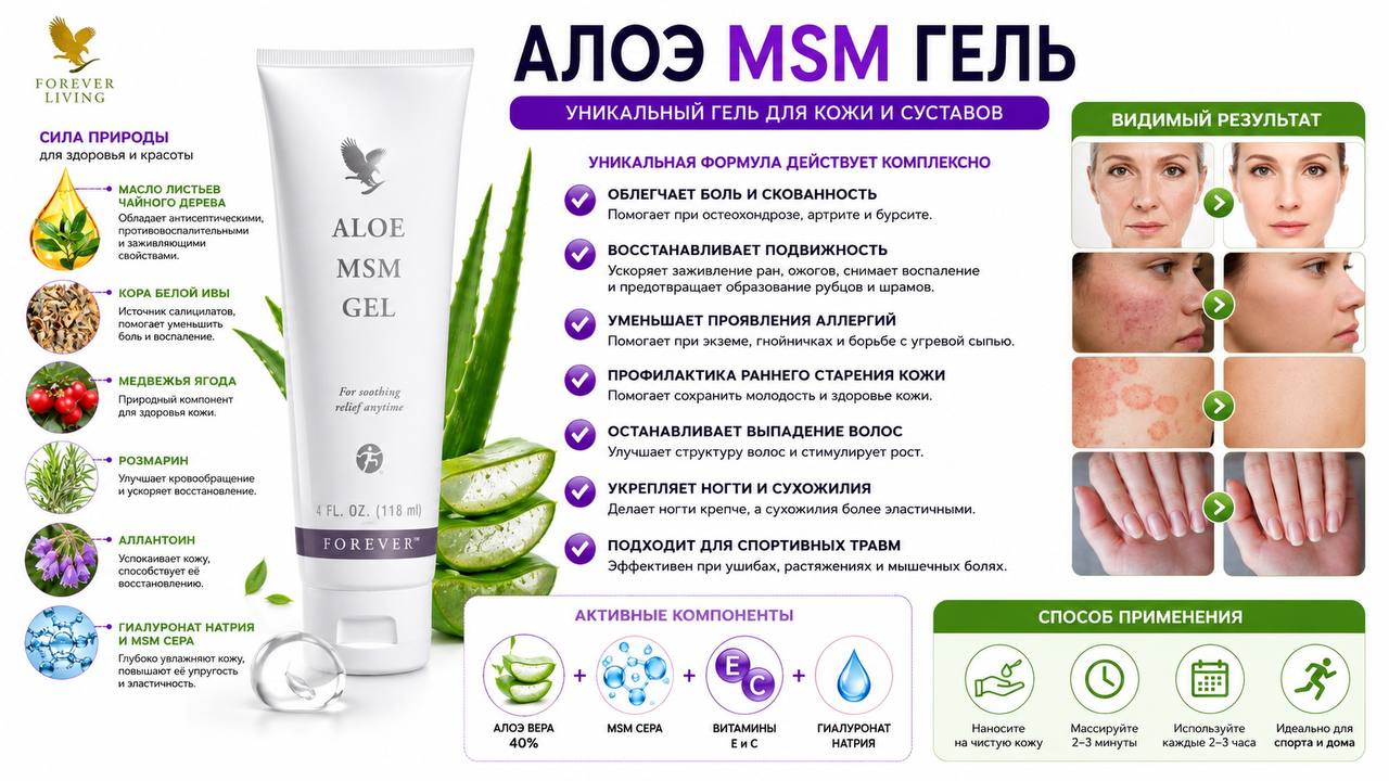 Алоэ MSM Гель от Forever — уникальный гель для кожи и суставов
